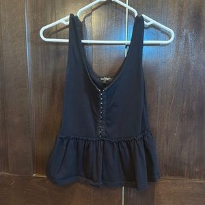 Black TopShop peplum top